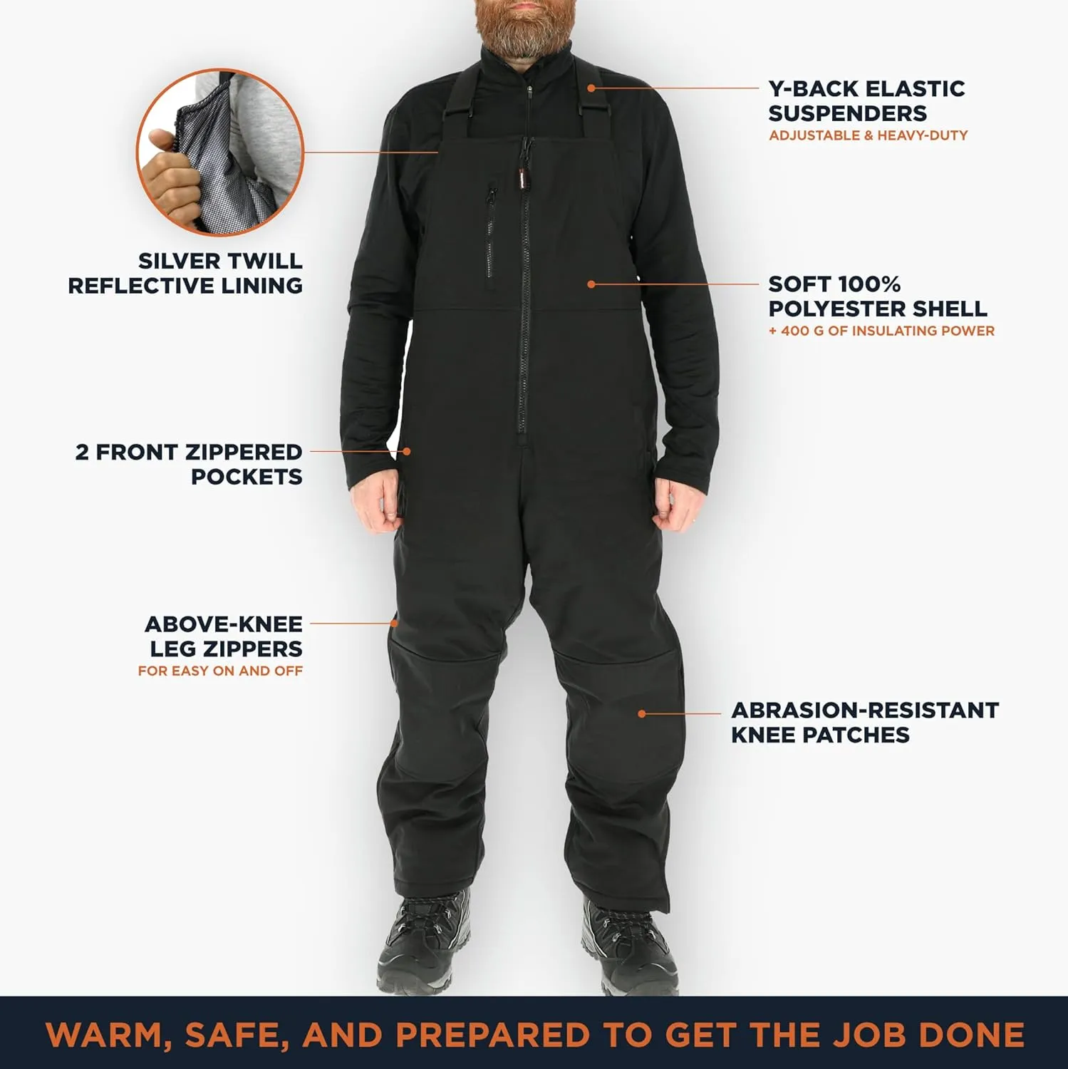 RefrigiWear Insulated Softshell High-Bib Overalls, -20°F Comfort Rating