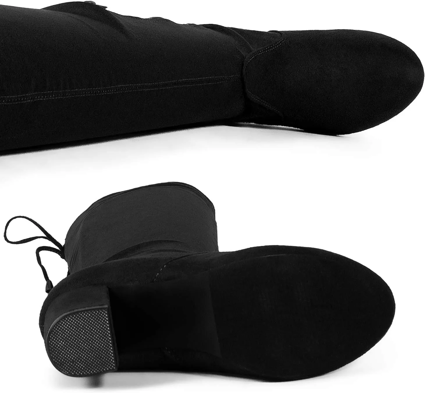 RF ROOM OF FASHION Chateau Women's Over The Knee Block Heel Stretch Boots (Regular & Wide Calf)