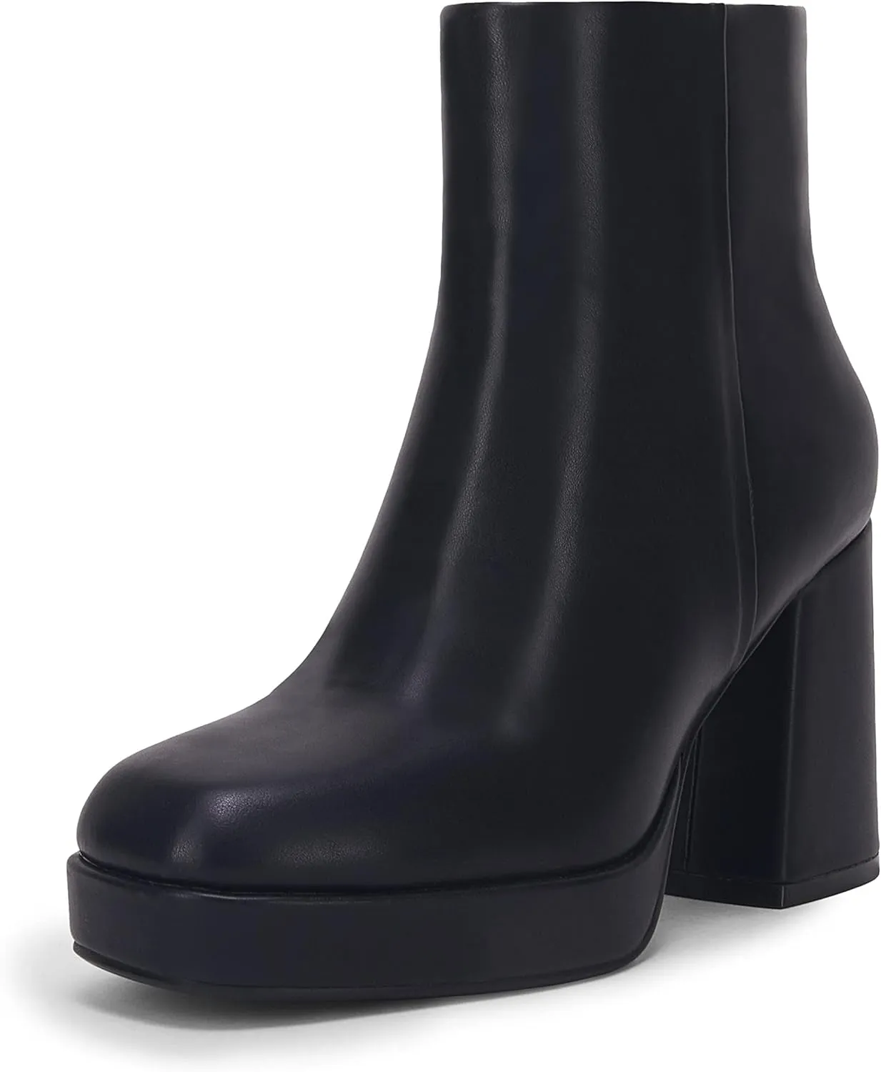 Rilista Platform Boots for Women Chunky High Heels Ankle Booties Square Toe Side Zipper Punk Boots