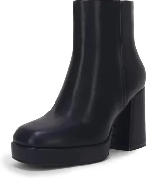 Rilista Platform Boots for Women Chunky High Heels Ankle Booties Square Toe Side Zipper Punk Boots