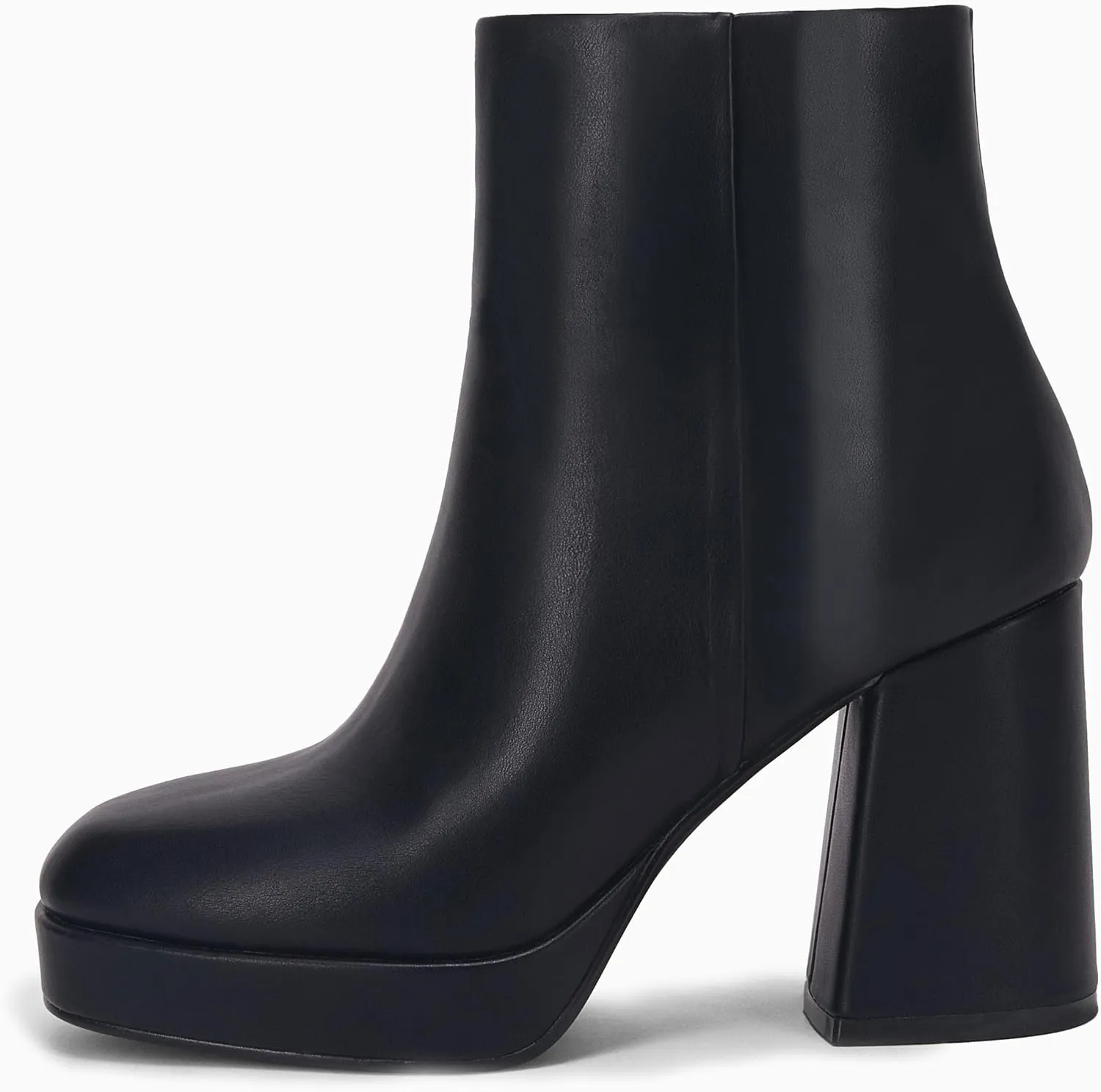 Rilista Platform Boots for Women Chunky High Heels Ankle Booties Square Toe Side Zipper Punk Boots