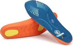 ROCKROOSTER Shock Absorbing Sport Athletic Insoles for Men & Women Shoe Inserts, Comfort, Arch Support, Fast Drying, Ideal for Sneakers Running Training Hiking Shoes & Boots, Pain Relief (RC920-L)