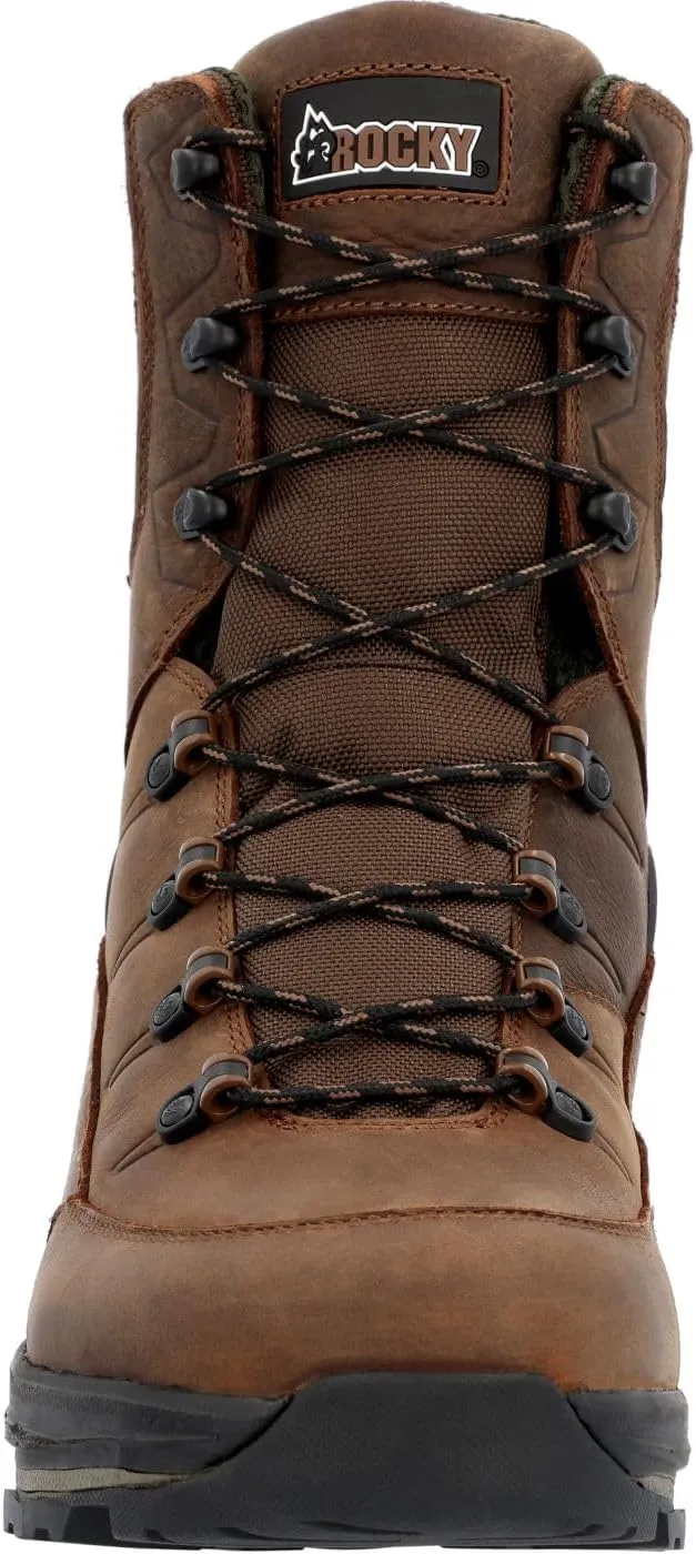 ROCKY Mens Grizzly Insulated Round Toe Lace Up Casual Boots Mid Calf - Brown