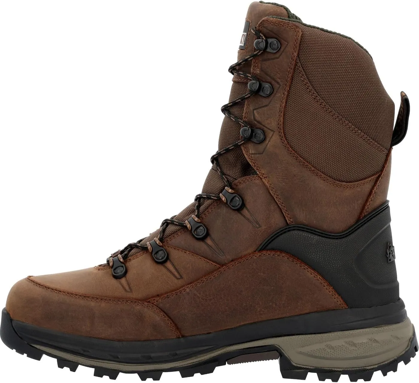 ROCKY Mens Grizzly Insulated Round Toe Lace Up Casual Boots Mid Calf - Brown