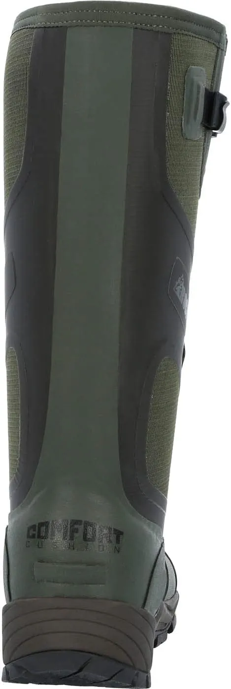 ROCKY Mens Xrb 1000G Insulated Waterproof Rubber Rain Casual Boots Knee High - Green