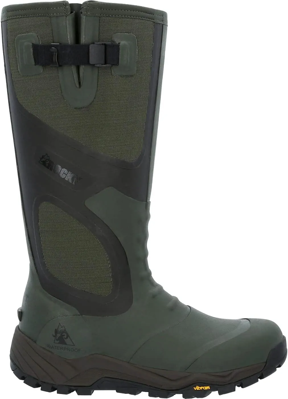 ROCKY Mens Xrb 1000G Insulated Waterproof Rubber Rain Casual Boots Knee High - Green