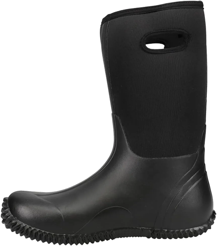 ROPER Mens Barnyard Round Toe Pull On Rain Casual Boots Mid Calf - Black