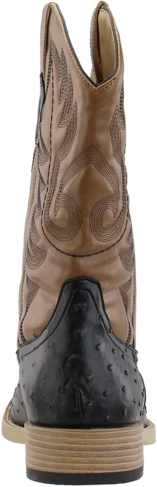 ROPER Mens Bumps Ostrich Square Toe Casual Boots Mid Calf - Brown, White