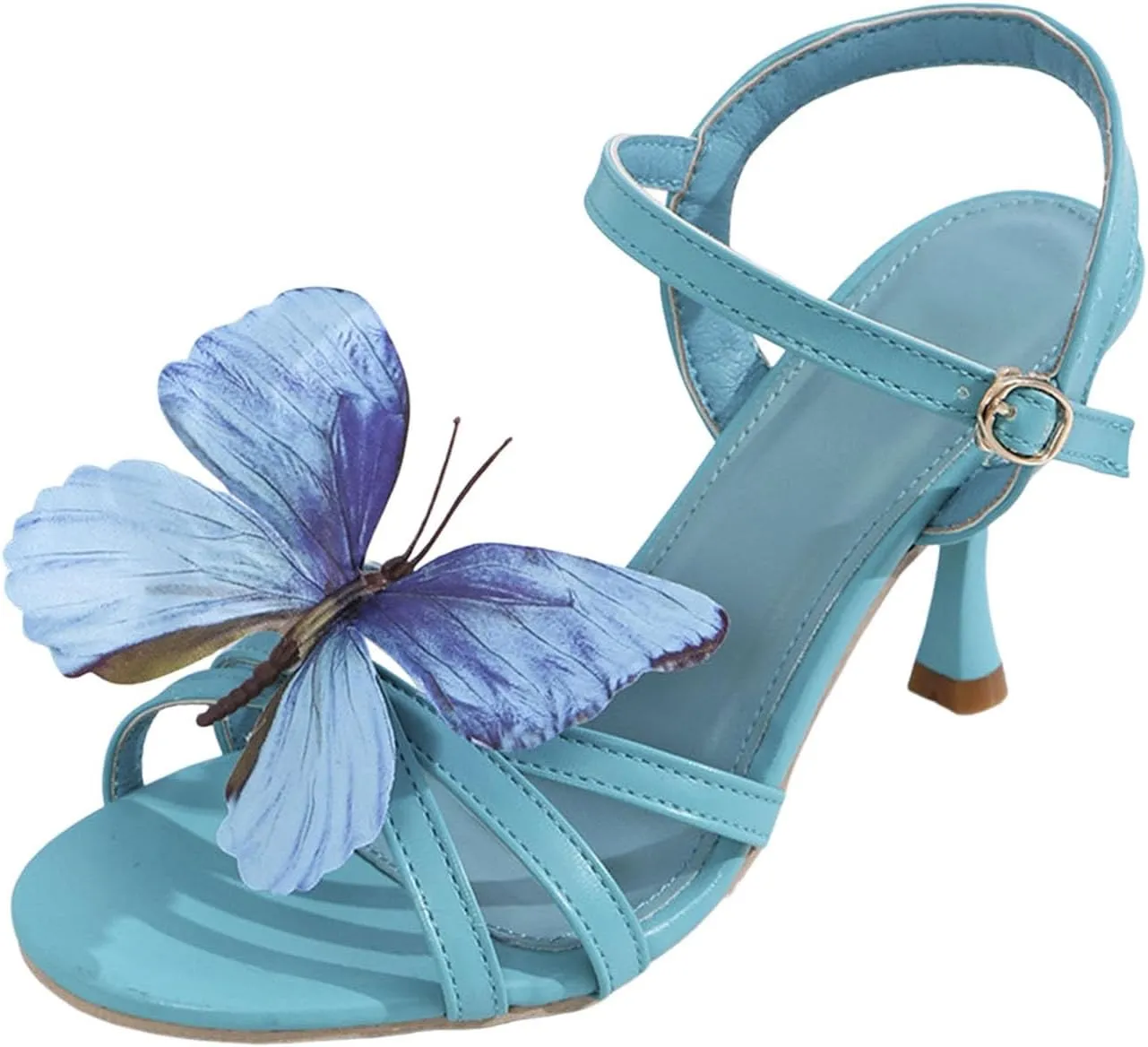 Sandals for Women 2025 Buckle Heels Stiletto Square Open Toe Sandals Mid Heeled Sandals Wedding Dress Shoes
