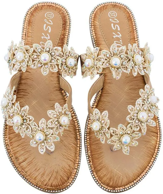 Sandals for Women Wide Width,Women's Comfy Flat Sandal Shoes Summer Beach Travel Fashion Slipper Flip Flops Shoes