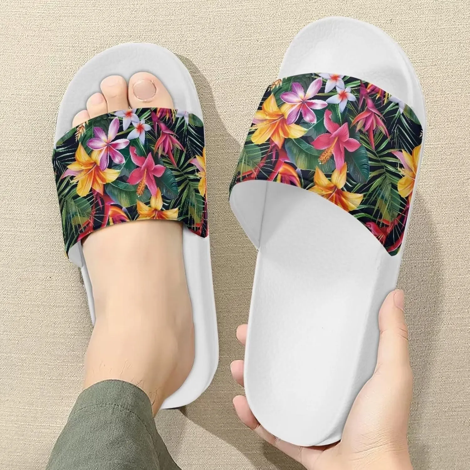 Sandals Slides for Women Fashion Summer Slippers Casual Beach Slides Non Slip Bathroom Slide Shoes