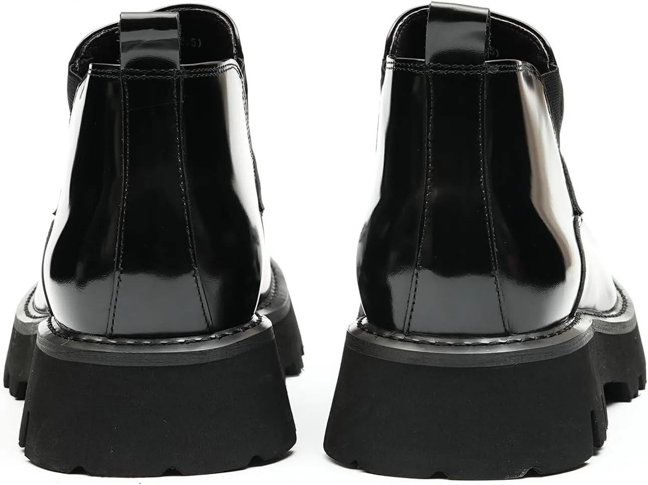 Santimon Mens Chelsea Boots Formal Dress Ankle Low Top Boots Fashion Patent Leather Thick-Soled Chukka Boots Prom Wedding Tuxedo Business Causal Lightweight Western Boots for Men