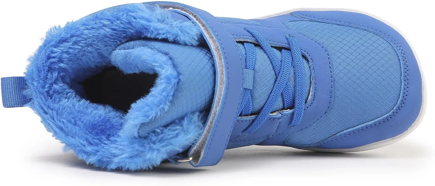 SECHRITE Toddler Kids Wide Barefoot Winter Boots High Top Girls Boys Warm Snow Boots Waterproof Non-Slip Minimalist Boots| Natural Growth