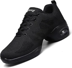 SECHRITE Womens Mens Jazz Dance Sneakers Lace Up Split Sole Dance Shoes