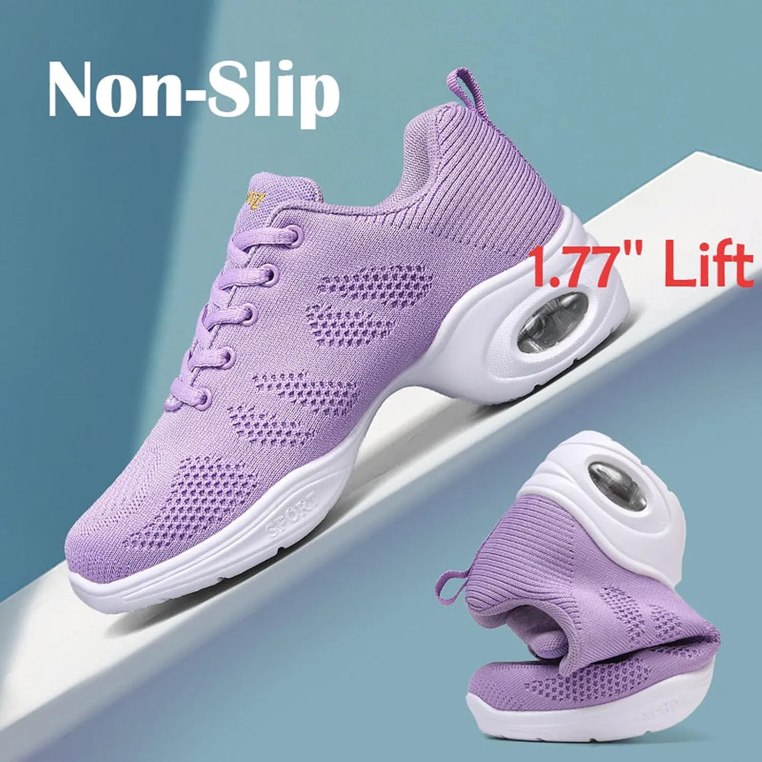 SECHRITE Womens Mens Jazz Dance Sneakers Lace Up Split Sole Dance Shoes