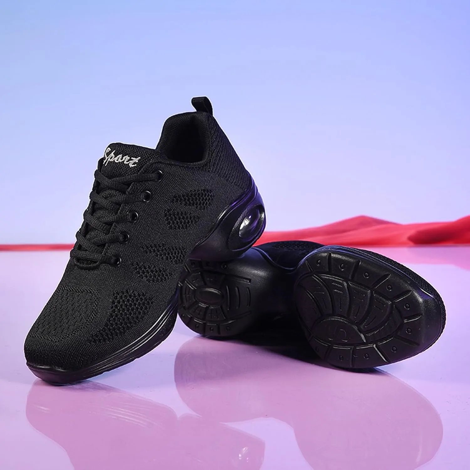 SECHRITE Womens Mens Jazz Dance Sneakers Lace Up Split Sole Dance Shoes