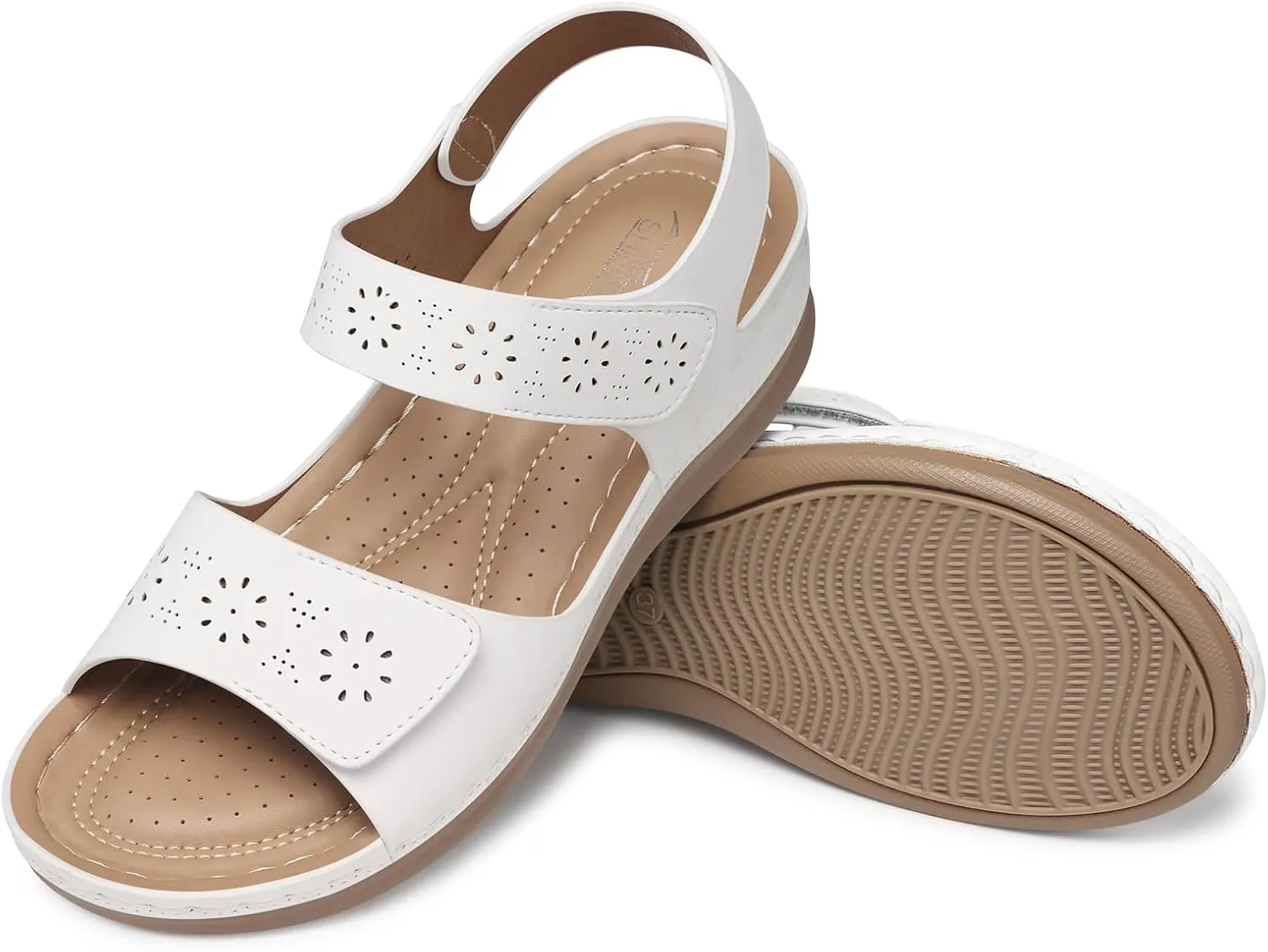 SHIBEVER Flat Sandals for Women Dressy: Comfortable Flats Sandals Women Open Toe Ankle Strap Walking Shoes Summer