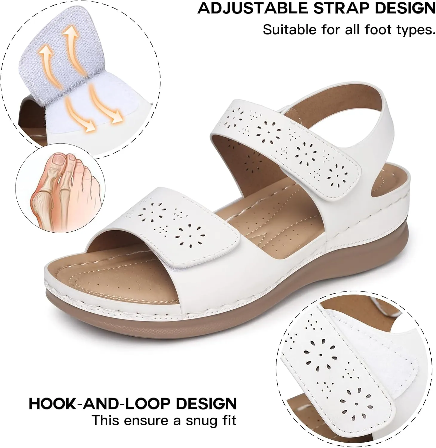 SHIBEVER Flat Sandals for Women Dressy: Comfortable Flats Sandals Women Open Toe Ankle Strap Walking Shoes Summer