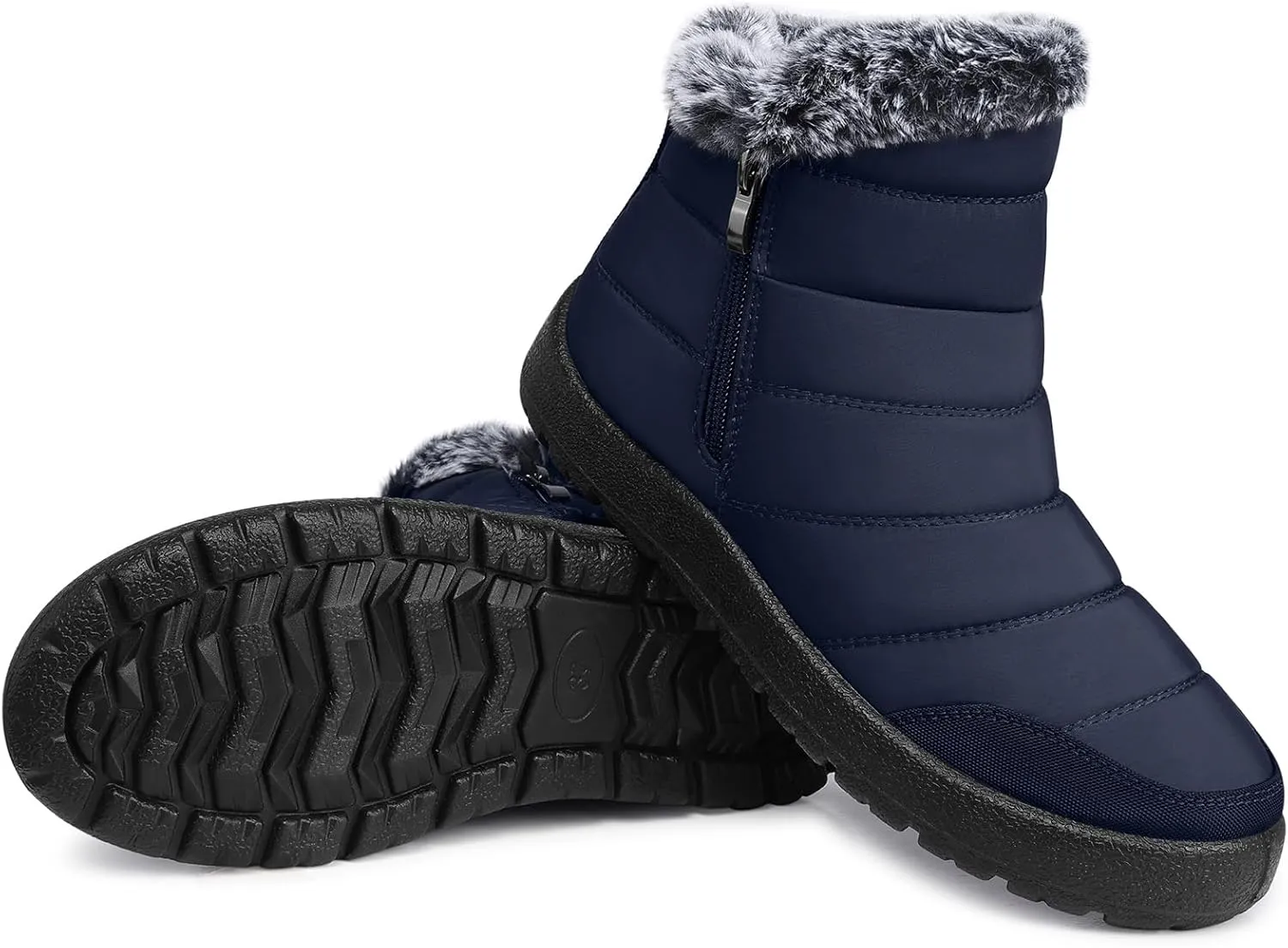SHIBEVER Winter Boots For Women Snow: Warm Fur Lined Waterproof Ankle Boots - Outdoor Walking Non Slip Booties