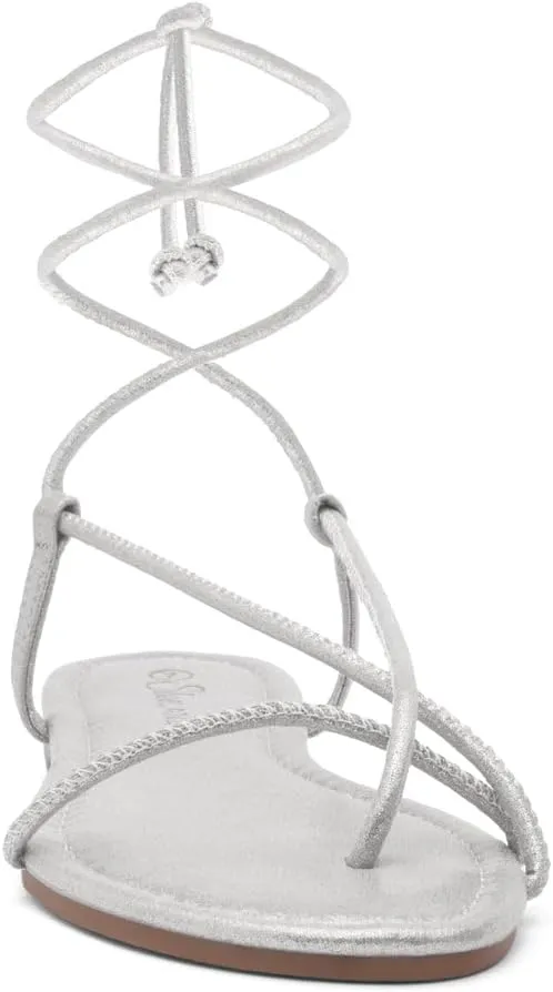 Shoe Land Women’s Flat Sandals – Comfortable Lace-Up Gladiator Sandals with Adjustable Ankle Wrap | Strappy Crisscross Open Toe Tie-Up Shoes for Summer, Beach & Travel