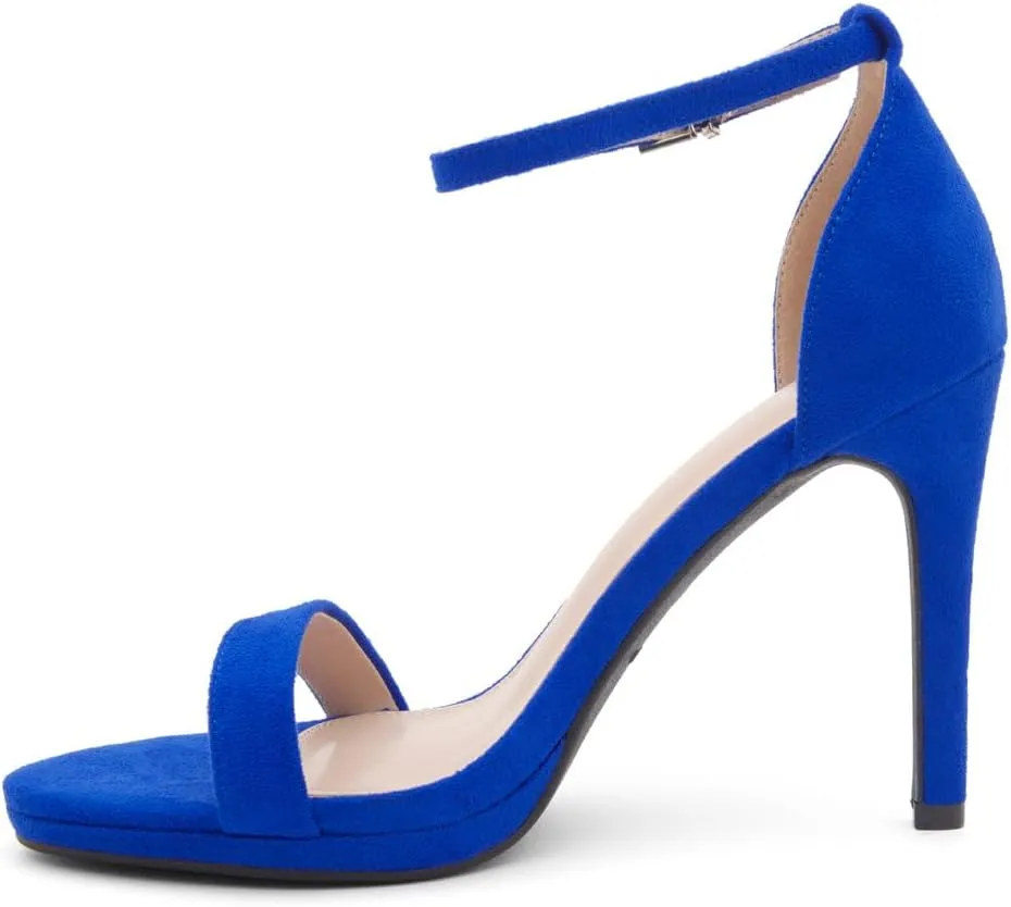 Shoe Land Women’s High Heels – Open Toe Stiletto Heels with Adjustable Ankle Strap | Dressy Sexy Strappy Heeled Sandals for Wedding, Prom, Party & Evening Wear