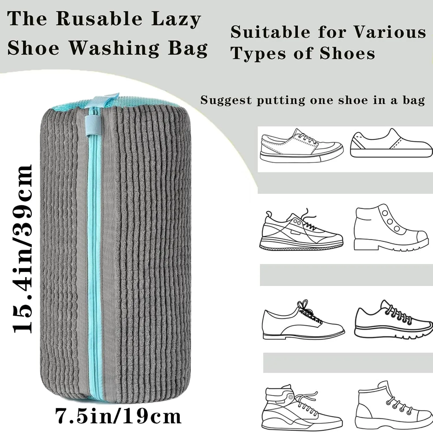 Shoe Laundry Bag for Washing Machine, 2 Unbloo Shoe Bags for Washing Machine & 1 Laundry Bag, Shoe Wash Machine Bag Sneaker Bag, Durable Washchamp Shoe Cleaning Bag for Tennis Canvas Sport Shoes(Grey)