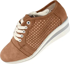 Shoes for Women Sneakers Casual Fashion Solid Color Pointed Toe Cave Breathable Platform Sports Shoes Lightweight Comfortable Non-slip Walking Shoes