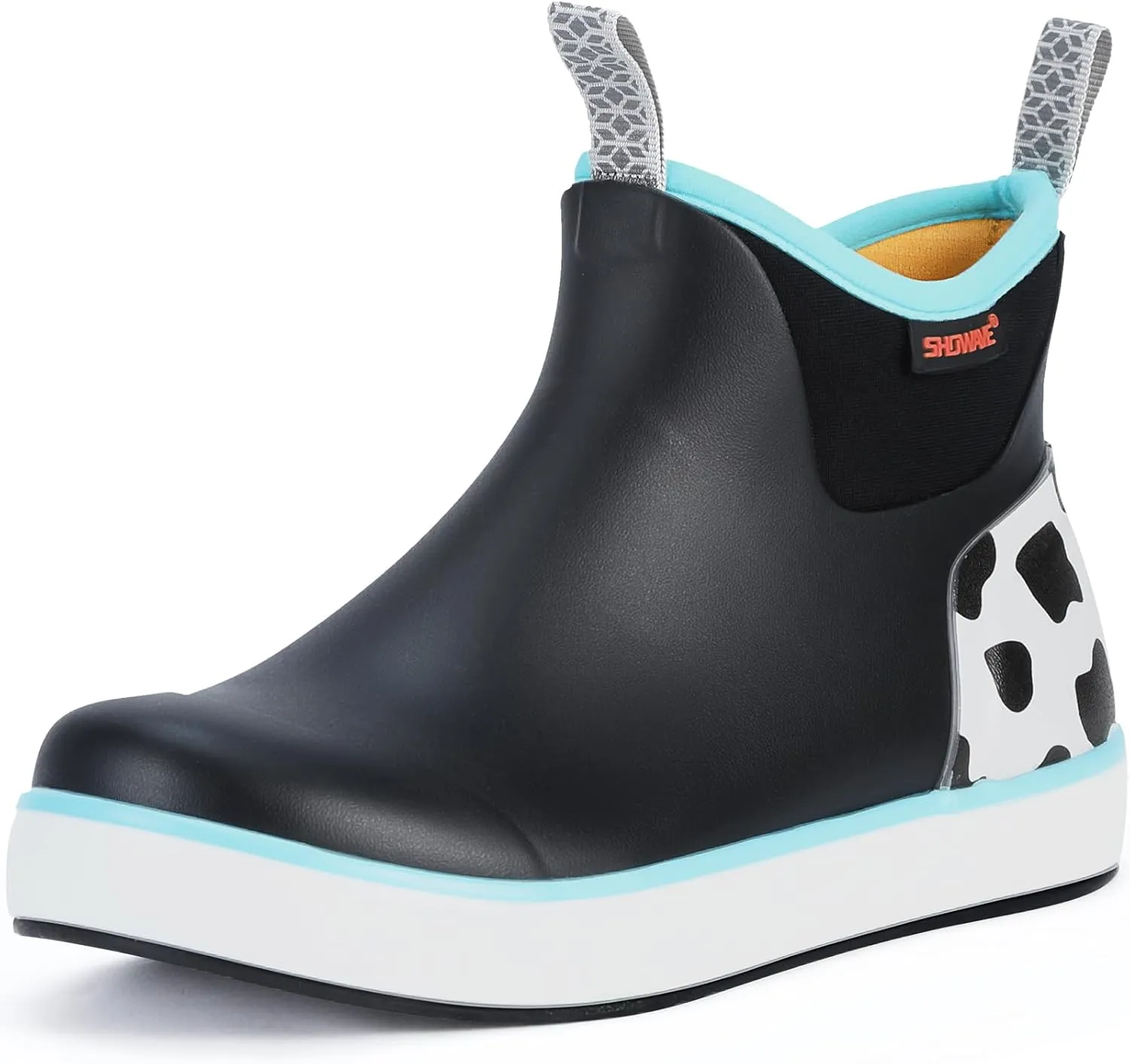 Showave Kid's Rain Boots Waterproof Deck Boots for Boys Girls Insulated Neoprene Rubber Boots Non-slip Child Mud Booties