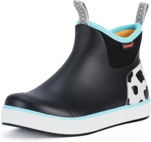 Showave Kid's Rain Boots Waterproof Deck Boots for Boys Girls Insulated Neoprene Rubber Boots Non-slip Child Mud Booties