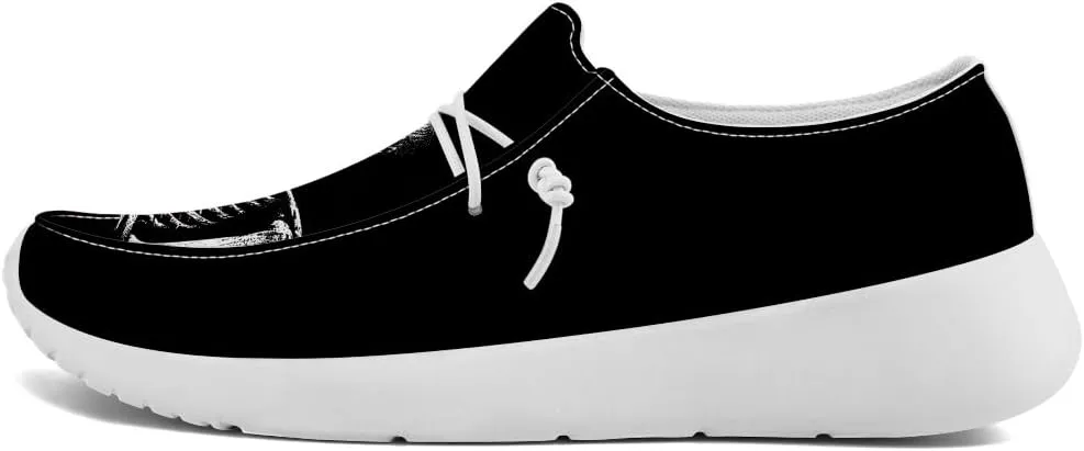 Skull Shoes for Men Loafers Black Slip-on Shoes Gifts for Men Women