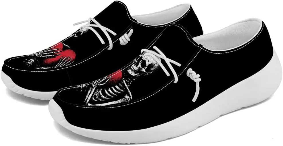 Skull Shoes for Men Loafers Black Slip-on Shoes Gifts for Men Women