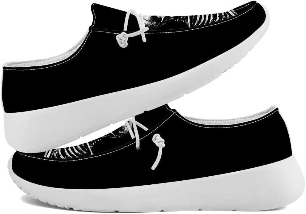 Skull Shoes for Men Loafers Black Slip-on Shoes Gifts for Men Women