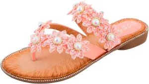 Slide Sandals Womennew Handmade Flower Round Toe Flip Flops Fashion Sandals Women Wedge Sandals for Women