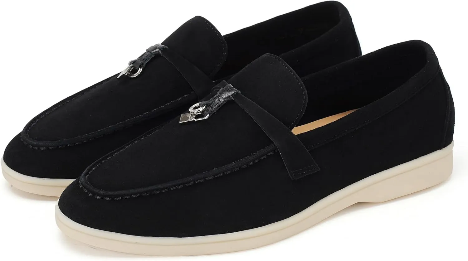 Slip-On Penny Loafers for Women, Suede Upper with Genuine Leather Lining Comfort Casual Dressy Walking Shoes