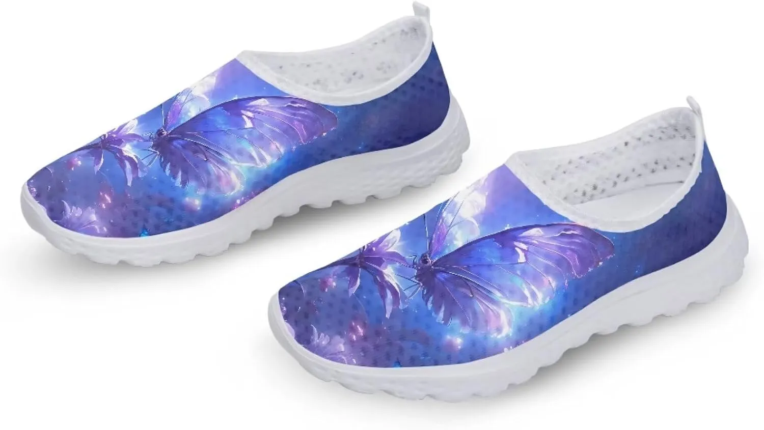 Slip On Walking Shoes for Womens Breathable Running Tennis Sneakers Comfort Anti-Slip Athletic Shoe for Travel Size 5.5-11.5 White Sole
