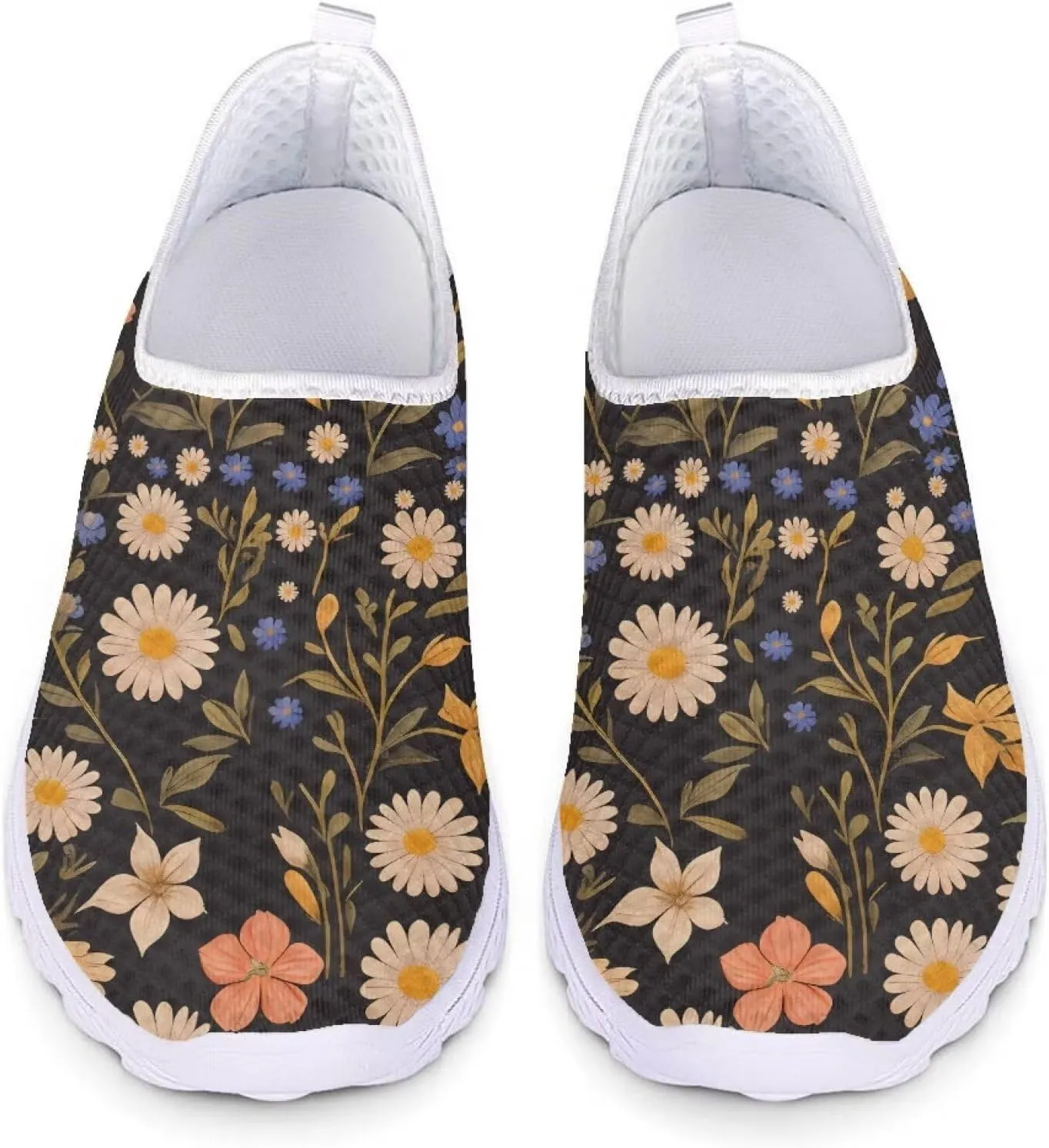 Slip On Walking Shoes for Womens Breathable Running Tennis Sneakers Comfort Anti-Slip Athletic Shoe for Travel Size 5.5-11.5 White Sole