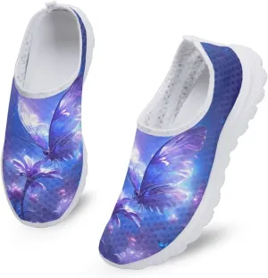 Slip On Walking Shoes for Womens Breathable Running Tennis Sneakers Comfort Anti-Slip Athletic Shoe for Travel Size 5.5-11.5 White Sole