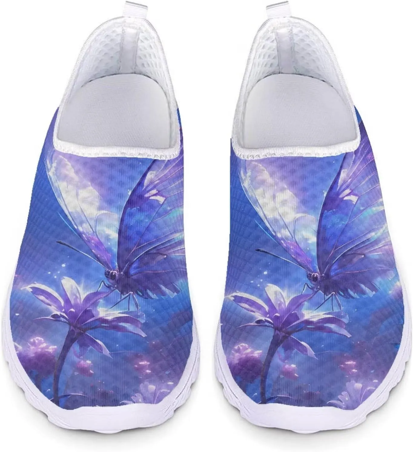 Slip On Walking Shoes for Womens Breathable Running Tennis Sneakers Comfort Anti-Slip Athletic Shoe for Travel Size 5.5-11.5 White Sole