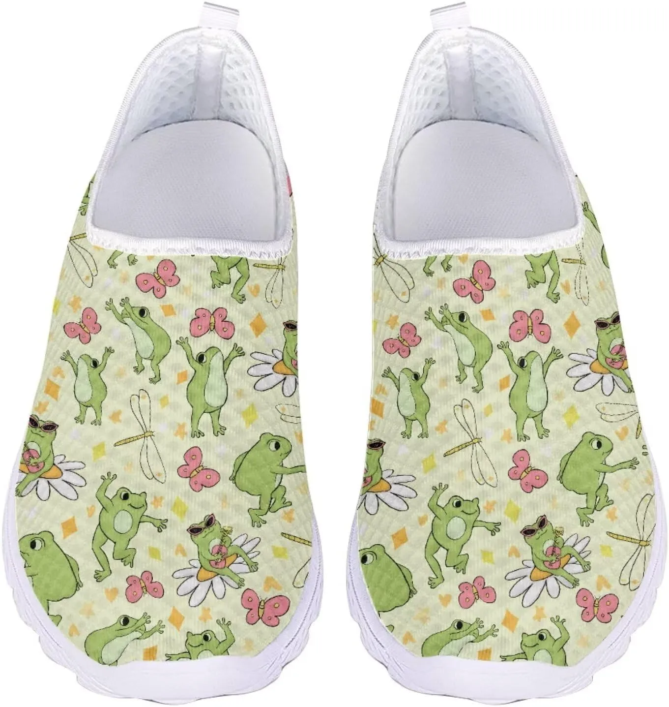 Slip On Walking Shoes for Womens Breathable Running Tennis Sneakers Comfort Anti-Slip Athletic Shoe for Travel Size 5.5-11.5 White Sole