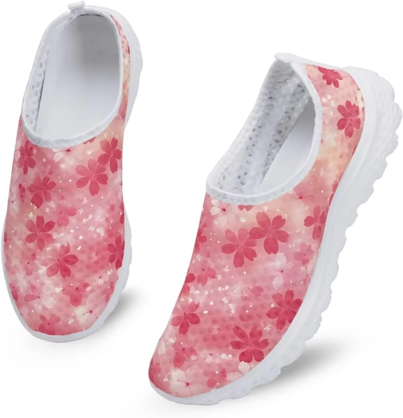 Slip On Walking Shoes for Womens Breathable Running Tennis Sneakers Comfort Anti-Slip Athletic Shoe for Travel Size 5.5-11.5 White Sole