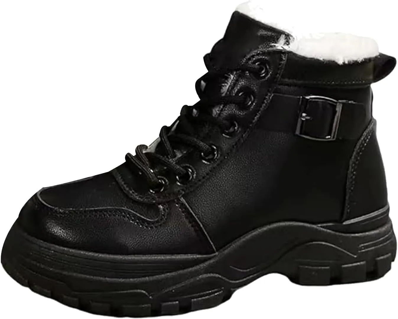 Snow Ankle Boots For Men Fu𝐫 Lined Non-Slip Hiking Boots Women 𝐖aterproof Winter Walking Shoes For Men