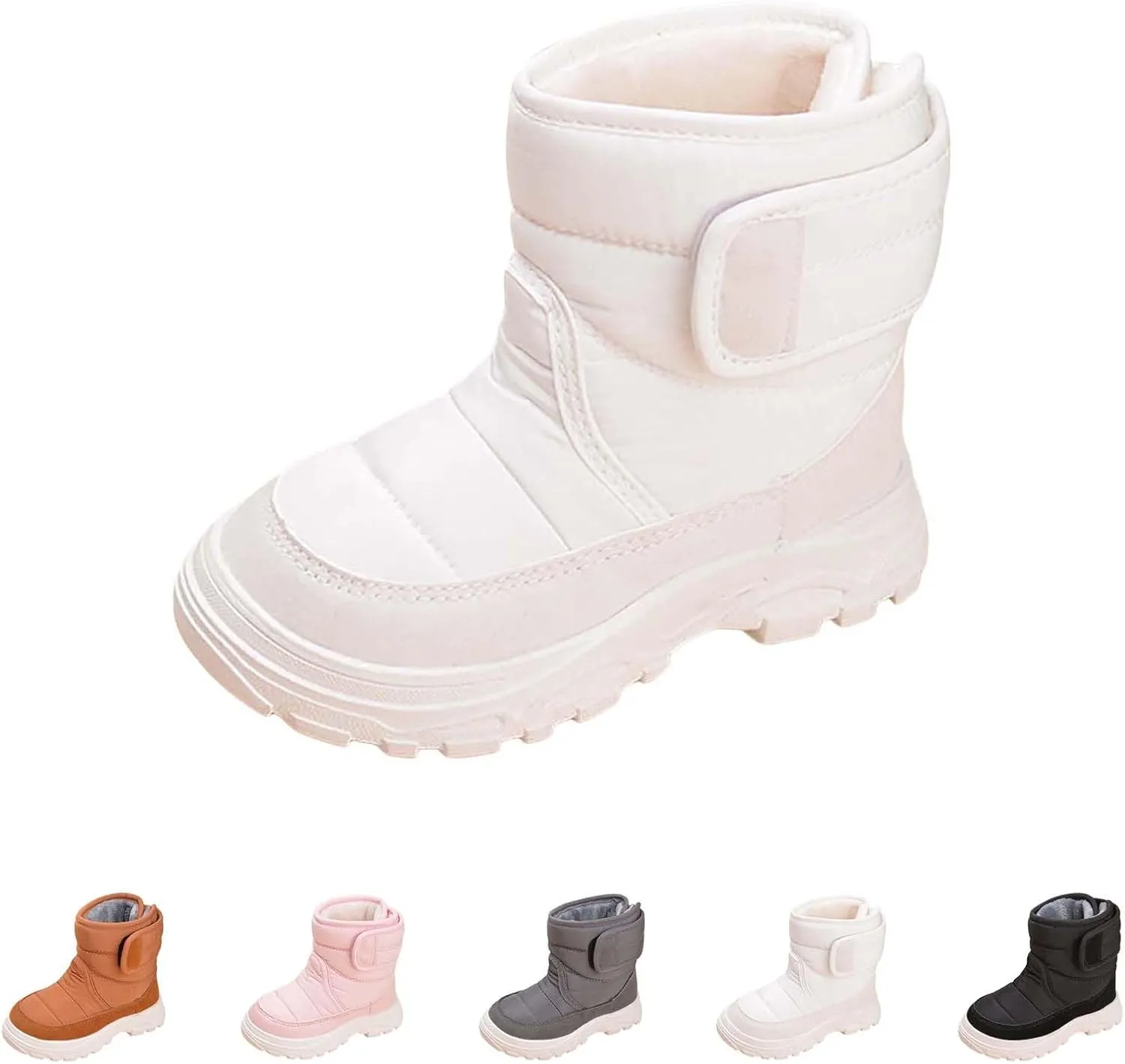 Snow Boots for Kids Boys Girls Winter High Top Non-Slip Shoes Cold Weather Faux F𝘂r Lined Outdoor Sport Sneaker