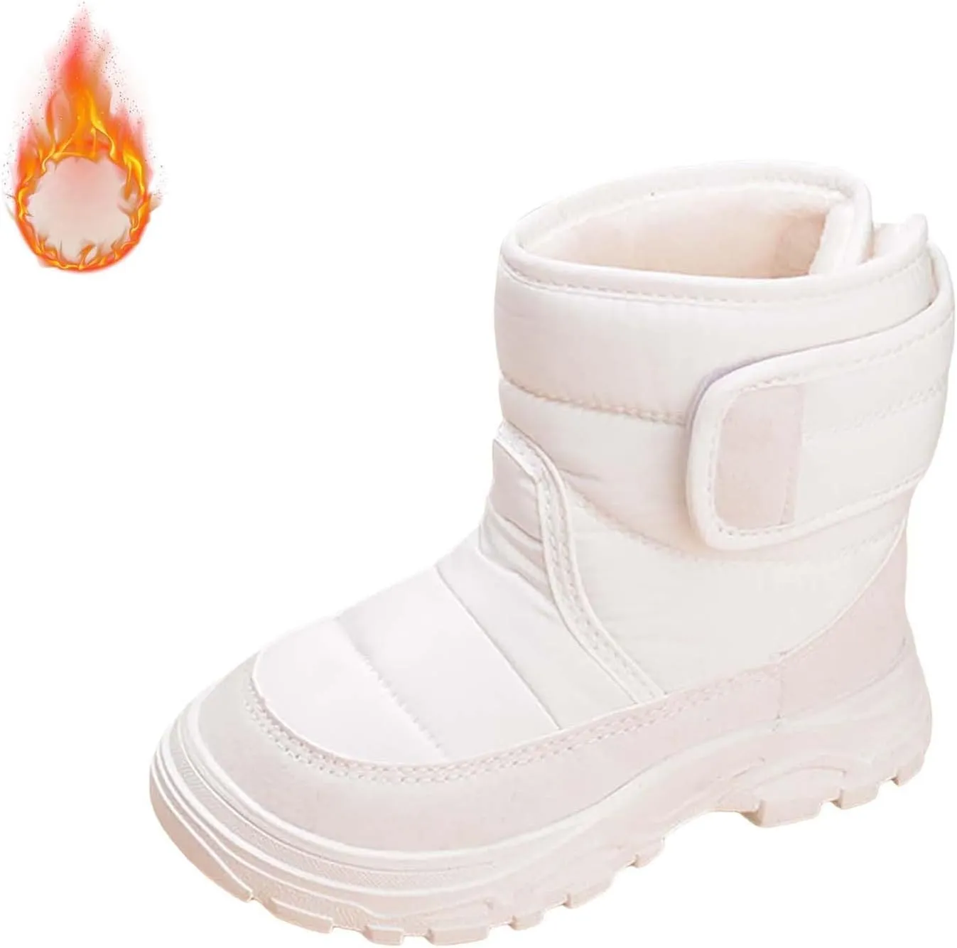 Snow Boots for Kids Boys Girls Winter High Top Non-Slip Shoes Cold Weather Faux F𝘂r Lined Outdoor Sport Sneaker