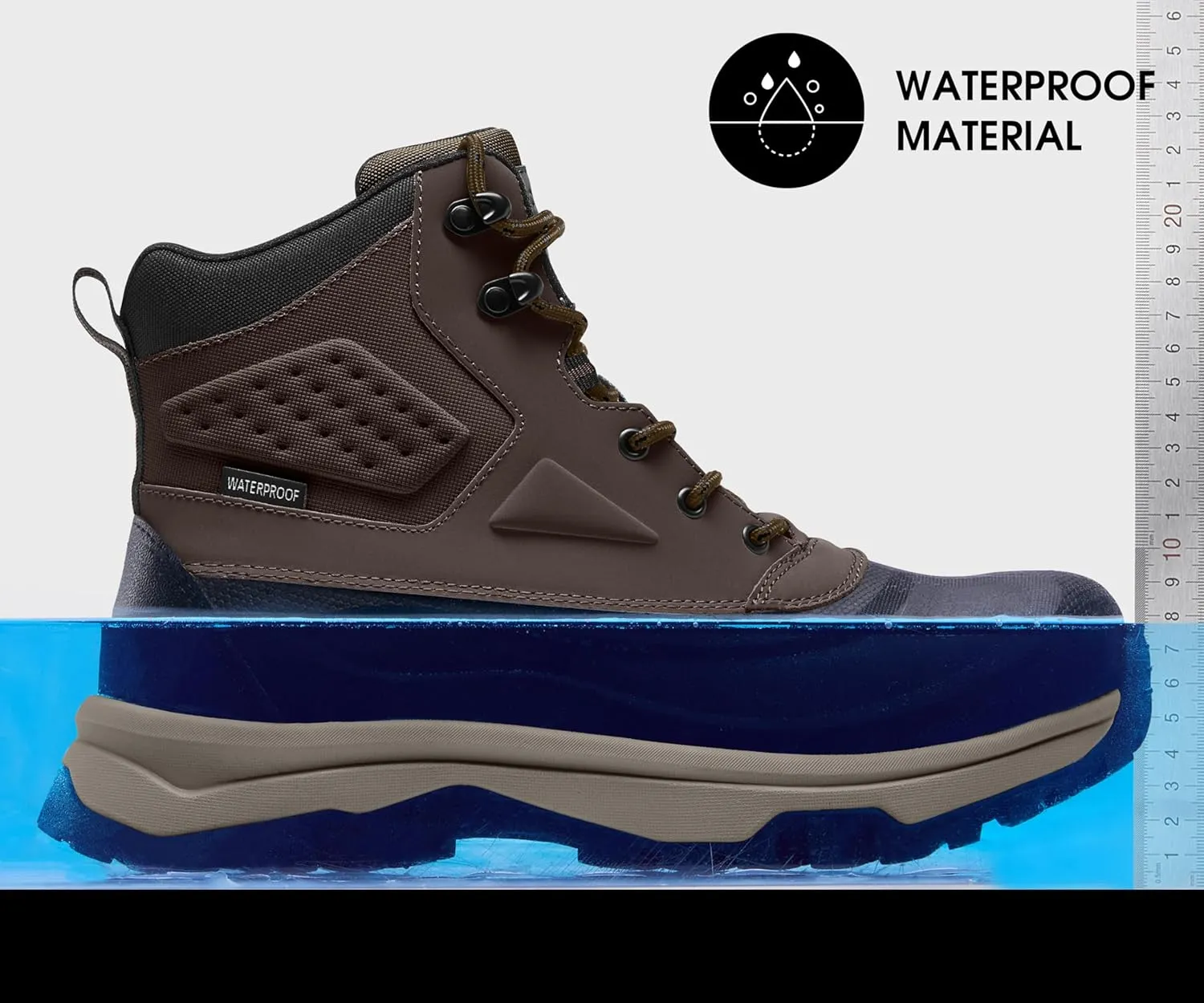 Snow Boots for Men Insulated Waterproof Construction Winter Hiking Boots