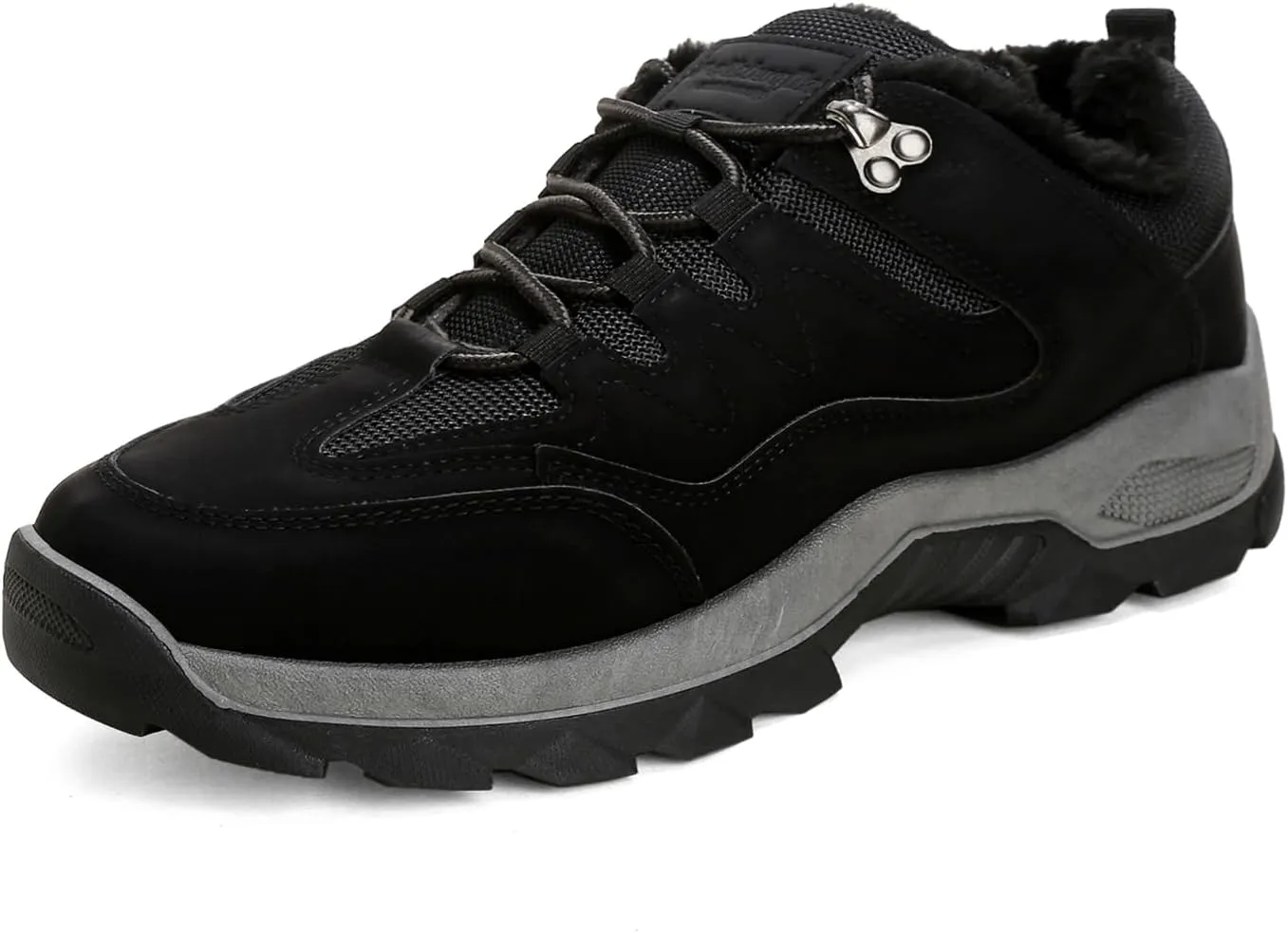 Snow Boots for Men, Slip on Waterproof Hiking Boots with Fur Lined, Mens Winter Boots Shoes Non-Slip Rubber Sole Outdoor Comfortable Walking Shoes