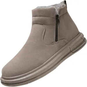 Snow Boots for Men Winter Warm Plush Lined Ankle Booties Waterproof Slip On Shoes Insulated Non Slip Boots Outdoor