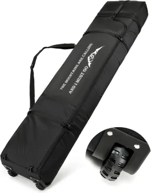 Snowboard Bag with Wheels - Snowboard Bag for Air Travel, Adjustable Length Up to 175 cm for Boots, Gloves, Skis & Accessories