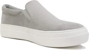 Soda Flat Women Shoes Slip On Loafers Casual Sneakers Memory Foam Insoles Hidden Platform/Flatform Round Toe Hike-G Gray 7.5