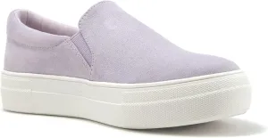 Soda Flat Women Shoes Slip On Loafers Casual Sneakers Memory Foam Insoles Hidden Platform/Flatform Round Toe Hike-G Light Purple Lavender 7