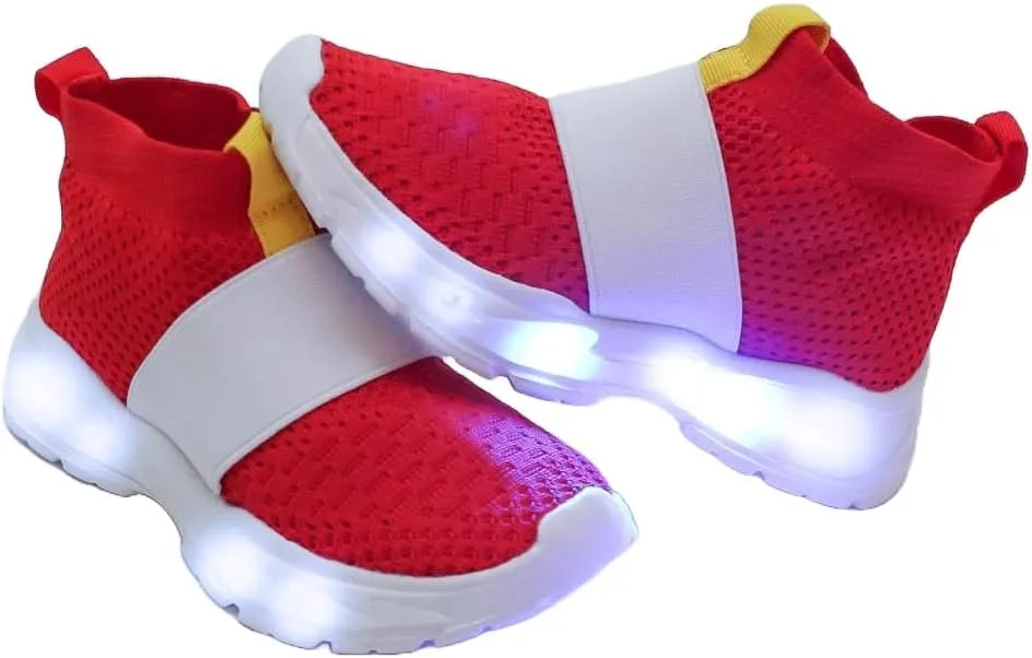 Sonic Light Up Shoes, Sonik Shoes for Boys and Girls with Light up LED Sole, Lightweight and Breathable Sonik Sneakers for Running and Walking, Toddler and Youth Sizes